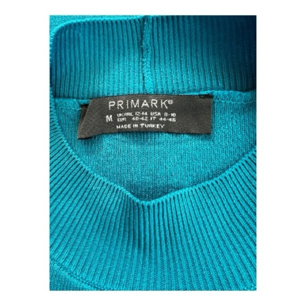 ✨ EUC PRIMARK Women’s Blue Sleeveless Ribbed Knit Mock Neck Sweater | Size M